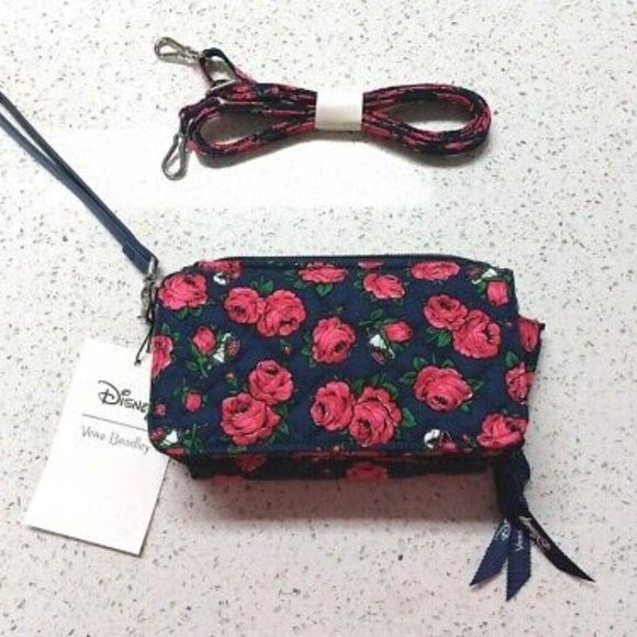 Vera Bradley Disney Bonjour Belle roses crossbody RFID wallet NWT